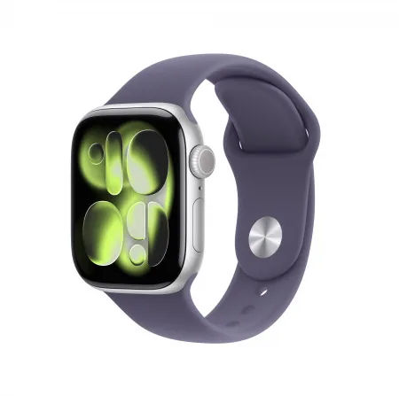 Apple Watch Series 11 GPS 42 mm — Boîtier Aluminium Argent, Bracelet Brume violet