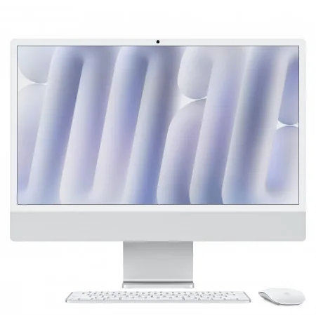 iMac 24 pouces, Puce Apple M4, Ecran Rétina 4,5K, CPU 8 cœurs, GPU 8 cœurs, 16 Go de mémoire unifiée, 256 Go de stockage SSD - Argent