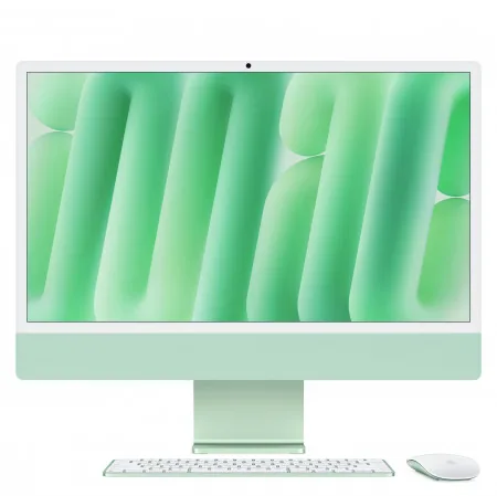 iMac 24 pouces, Puce Apple M4, Ecran Rétina 4,5K, CPU 8 cœurs, GPU 8 cœurs, 16 Go de mémoire unifiée, 256 Go de stockage SSD - Vert